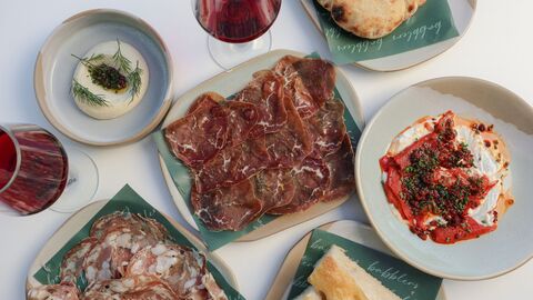 plates of cold meats and dips