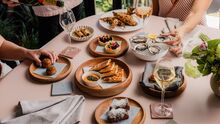 a spread of snack plates at aloria